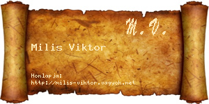Milis Viktor névjegykártya